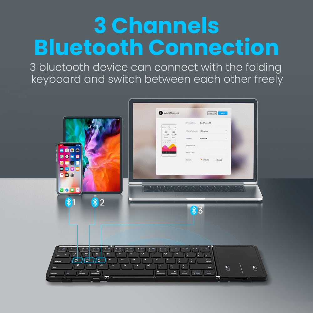 FlexiKey Portable Mini Folding Keyboard - RileyOutlet.com