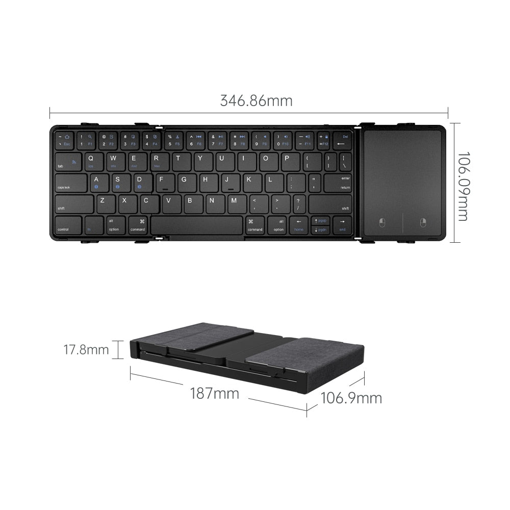 FlexiKey Portable Mini Folding Keyboard - RileyOutlet.com